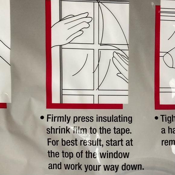 4 Window Cover Insulation Kits Clear Plastic 60 x 72 inch Shrink Films Tape - Picture 5 of 10